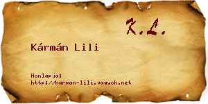 Kármán Lili névjegykártya
