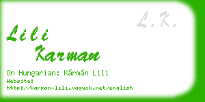 lili karman business card